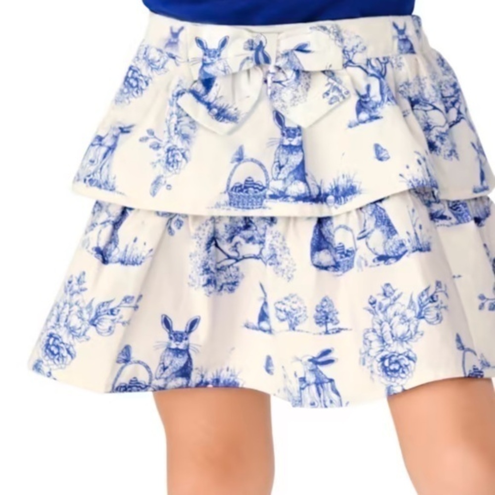 Gymboree NWT Blue and White Tiered Skort with Rabbit Print